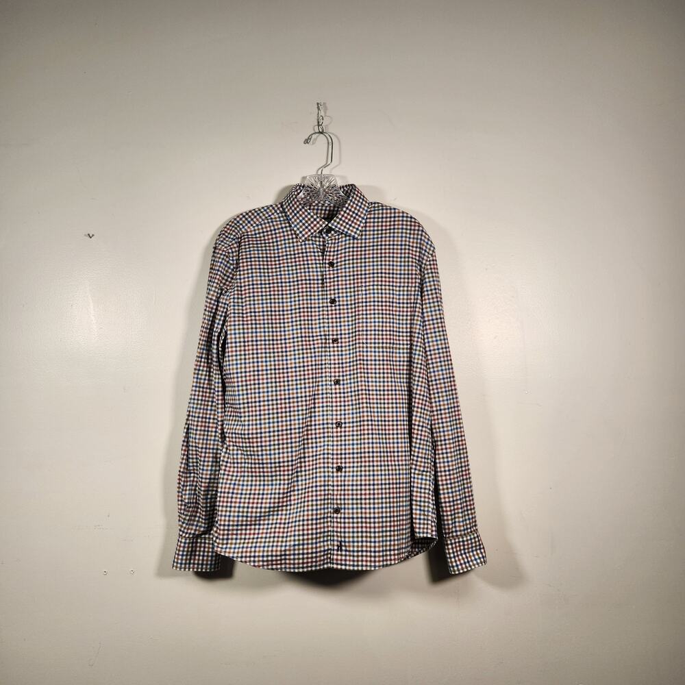 JOHNNIE-O Todd HANGIN OUT LS Woven Button Down Mens M Multi Gingham Check Plaid